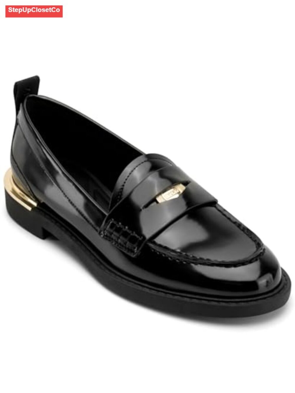 Women's Round Toe Heeled Penny Loafer Shoes - Sophisticated Slip On
